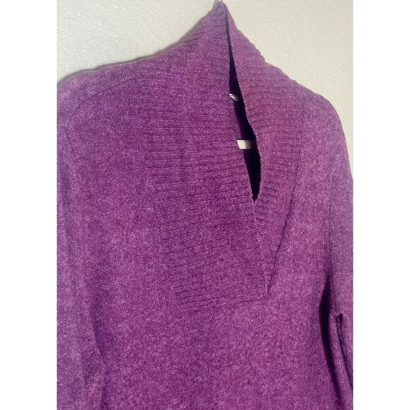 Soft Surroundings 2 Tone Purple Tunic Sweater Large Wool Blend - Picture 5 of 8